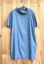 COS Mock Neck Blue Dress Sz Medium