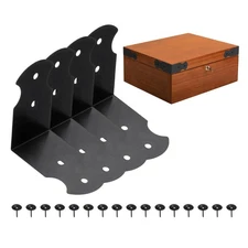 4 Pcs Decorative Corner Brackets, 1.7"x1.7"x1" Metal Corner Protectors, Black