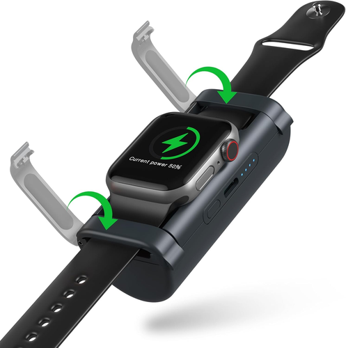 Outdoor Power Bank for Apple Watch: Small Portable Magnetic Wireless Charger & R