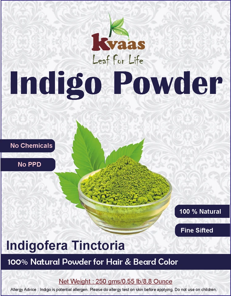 500 g (17.637 oz) Natural Henna & Indigo Powder for Hand,Hair & Beard - Kvaas - image 3 of 4