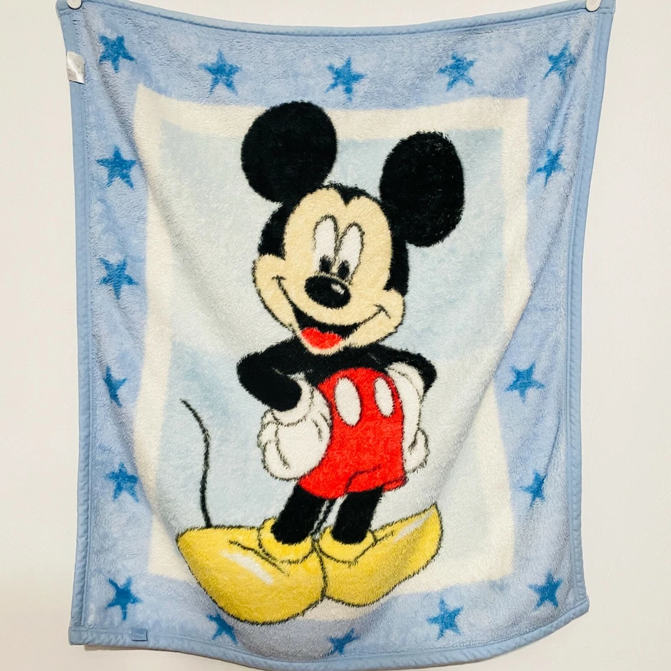 Disney Baby Mickey Mouse Blue Blanket Full Body Stars Luxe Fleece Throw Security - Image 2 of 4