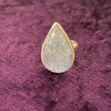Moonstone Teardrop Silver Ring