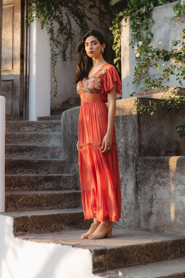cleobella amery maxi dress Cleobella Amery Maxi Dress Coral