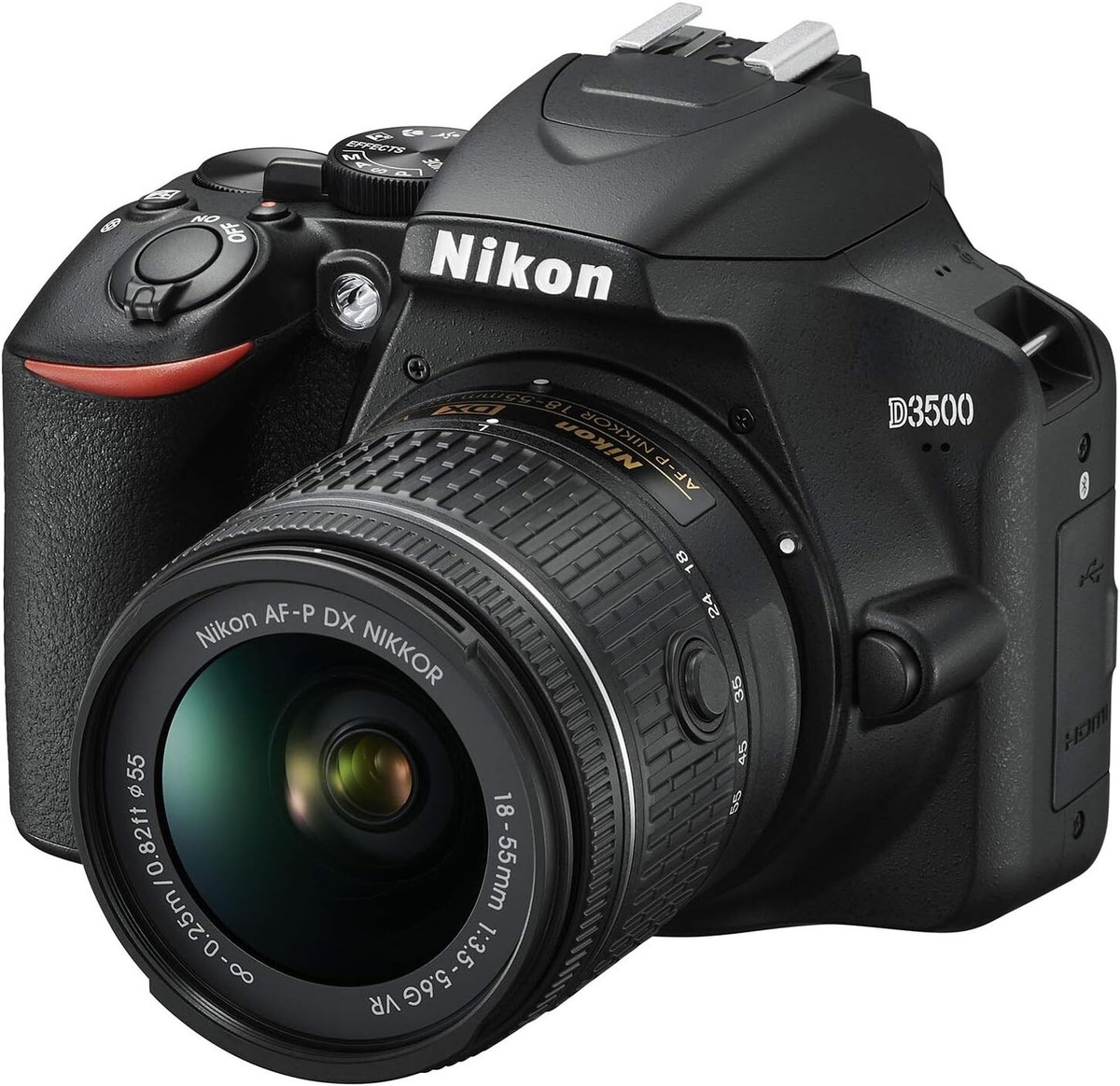 Nikon D3500 W/AF-P DX NIKKOR 18-55mm f/3.5-5.6G VR Black (Renewed