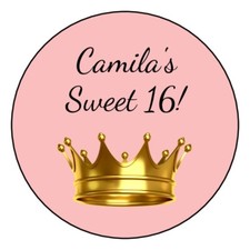 12 Personalized Sweet 16 Birthday party stickers labels favors any age shower
