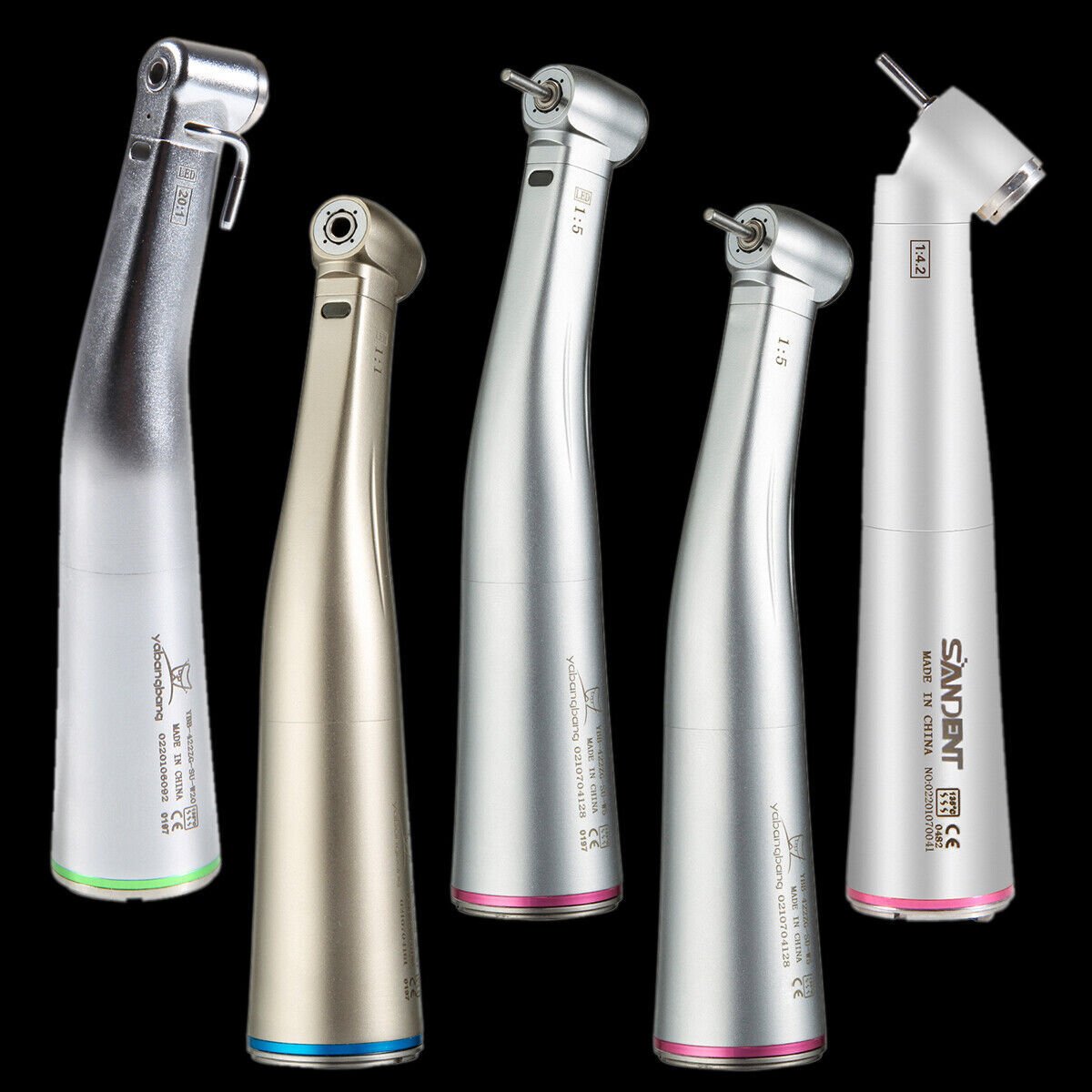 Contre-angle Dentaire à Fibre Optique LED - Rapport 1:5/1:1/20:1 - Pour Implant - Compatible NSK