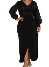 Mother of Bride Groom Women's Wedding Occasion Gown Black dress plus 22W 2X 3X