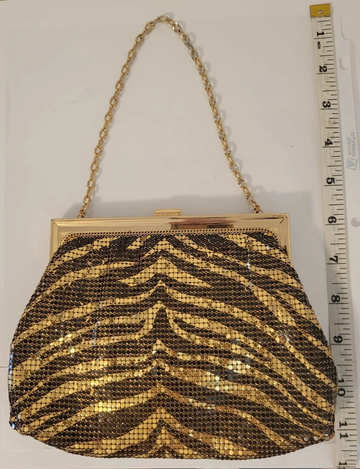 Vintage Whiting & Davis Art Deco Style Chainmail and Crystal Evening Bag 1950s - Image 2 of 4