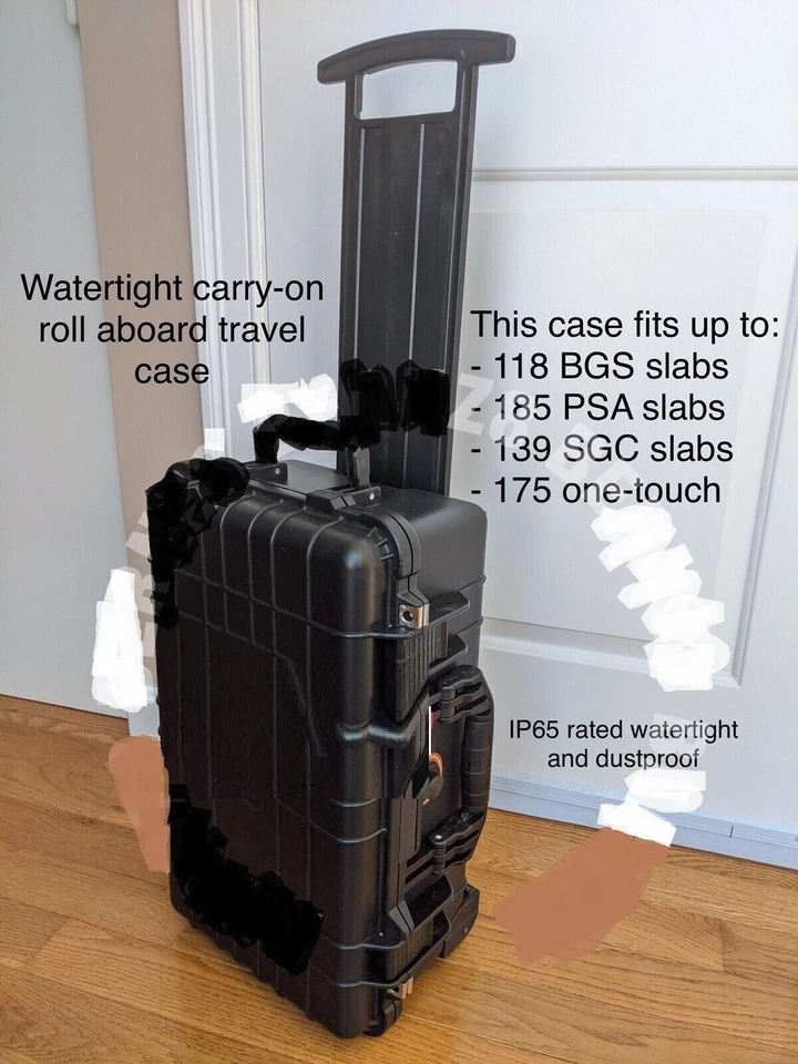 XXL CARRY-ON ROLLER LUGGAGE TRAVEL CASE BOX GRADED CARD SLAB STORAGE TCG/Pokemon - Image 2 of 4