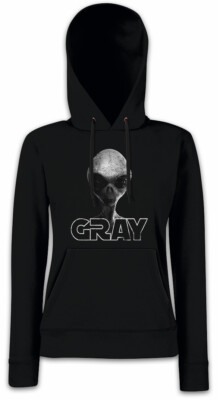 GRAY ALIEN INVADER II Damen Hoodie Sweatshirt Grey UFO Vril 12 Grey Area 51 TR3B