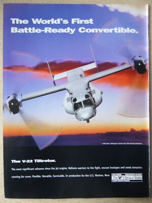 3/1999 PUB BELL BOEING ROLLS-ROYCE ALLISON V-22 TILTROTOR ORIGINAL ANZEIGE
