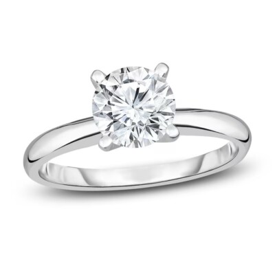 14 White Gold Round Cut Sol 1/2 Carat diamond engagement ring size 7