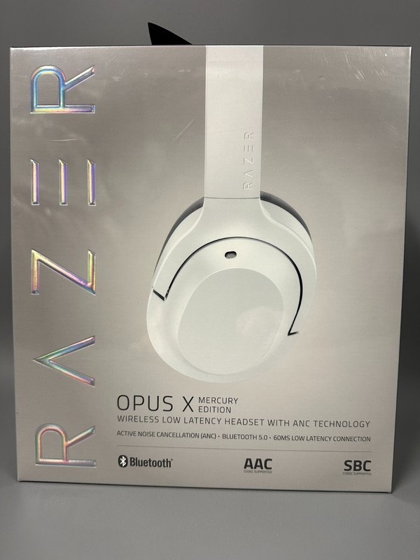 New Sealed RAZER Brand Opus X Mercury Edition White Wireless Gaming Headset ANC