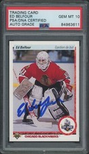 ED BELFOUR SIGNED 1990-91 UPPER DECK FRENCH STAR ROOKIE GEM MINT 10 AUTO-PSA/DNA