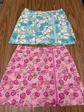 Lilly Pulitzer Girls 14 Mini Skirt/Skort Multicolor Back Zip Lot Of 2. Preowned