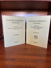 1980 English Hammered Coinage Volumes 1 & 2 - c600-1662 by J.J. North h/b 