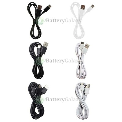 3FT 6FT 10FT Lot USB Type C Black/White Cable Cord for Android Cell Phone
