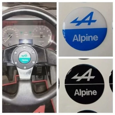 Pastille autocollante ALPINE doming centre de volant