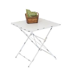 Klapptisch MARIANA 70 x 70 cm Metalltisch Weiß Antik Look