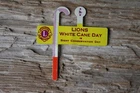 Vintage Lions Club Tin Advertising Pocket Clip White Cane Day Sight Conservation