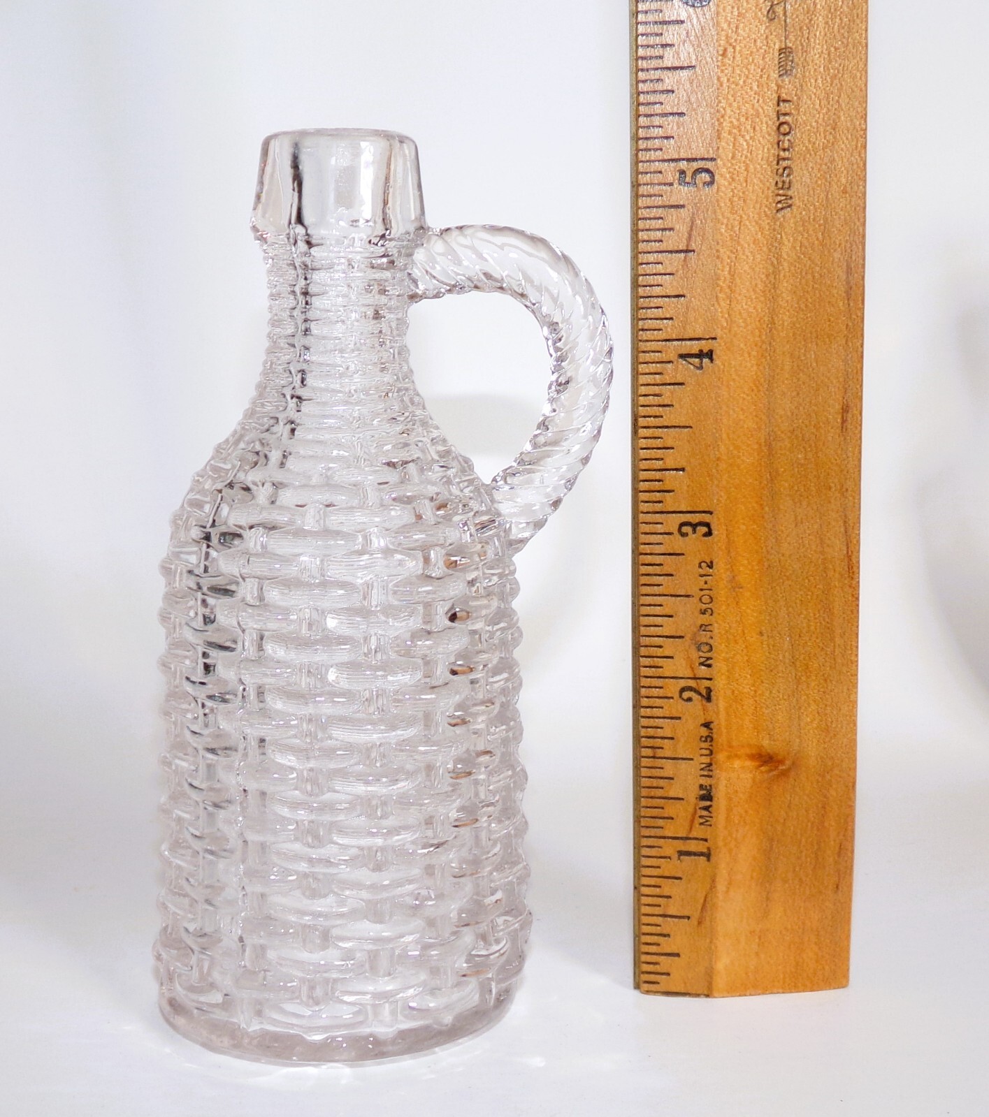 Wicker Basket Pattern 3 Piece Mold Miniature Glass DEMIJOHN Only 5 1/
