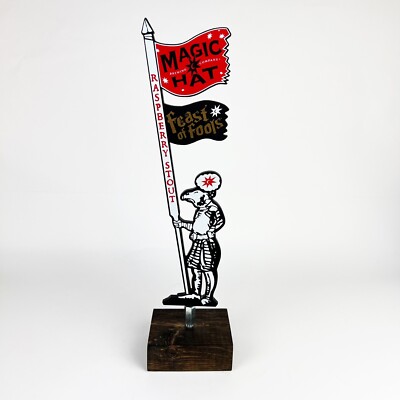 Magic Hat Brewing Feast of Fools Raspberry Stout 14'' Tall Beer Tap Handle Metal