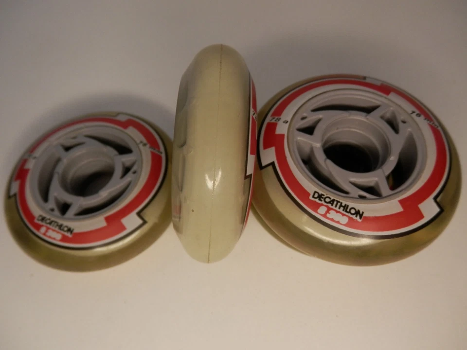 Lot 4 roues (neuves) Décathlon diamètre 76 mm rèf 78a / pour rollers … - Photo 4/4