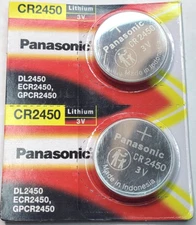 2 PACK Panasonic CR2450 LITHIUM DL2450 ECR2450 (GREAT EXP 12/2034) FREE TRACKING