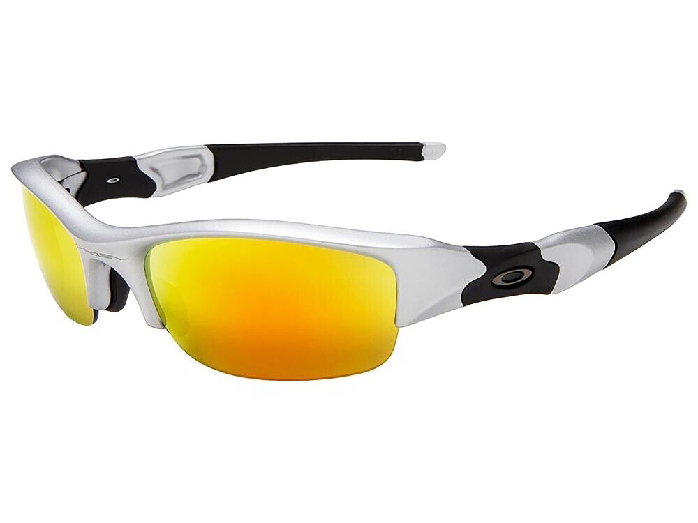 Oakley Flak Jacket Men's Sunglasses Silver Frame with Fire Iridium Lenses  Sport for sale online | eBay