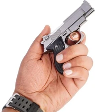 meesa Gun Shaped Cigarette Lighter 9 Mm Pistol Silver , Grey or Black ,