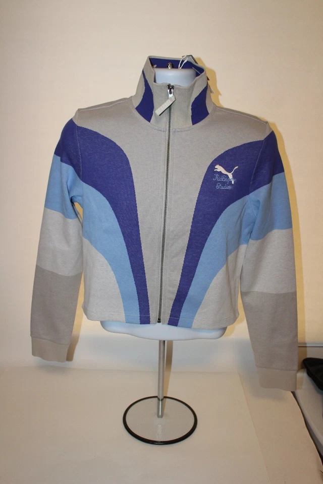 $125 PUMA x KIDSUPER Collab Mujer Cremallera Completa Chaqueta Corta Camisa Atlética Top Talla L Foto 3 de 4