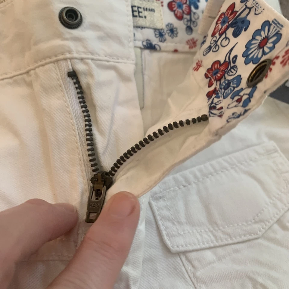 Nueva Mini Falda Patinadora Cherokee Talla 4 Blanca Cintura Ajustable Cremalleras Bolsillos Foto 4 de 4