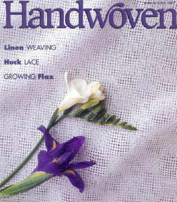 Handwoven magazine mar/apr 1997: tablecloth, towels, napkins, vest, linen scarf