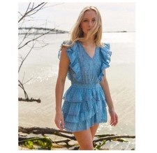 New! NWT LoveShackFancy Corelli Polka Dot Embroidered Ruffle Mini Dress $395