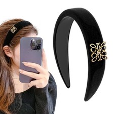 Headbands For Women Fashion Hair Bands Non Slip Fabric Wide Black Totem
