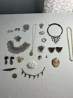 VINTAGE ART DECO JEWELRY LOT 23pcs 800 SILVER SHELL CAMEO KREMENTZ GF