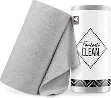 Microfiber Cleaning Cloth Roll -40 Pack, Tear Away Microfiber Towels, 12" X 12",
