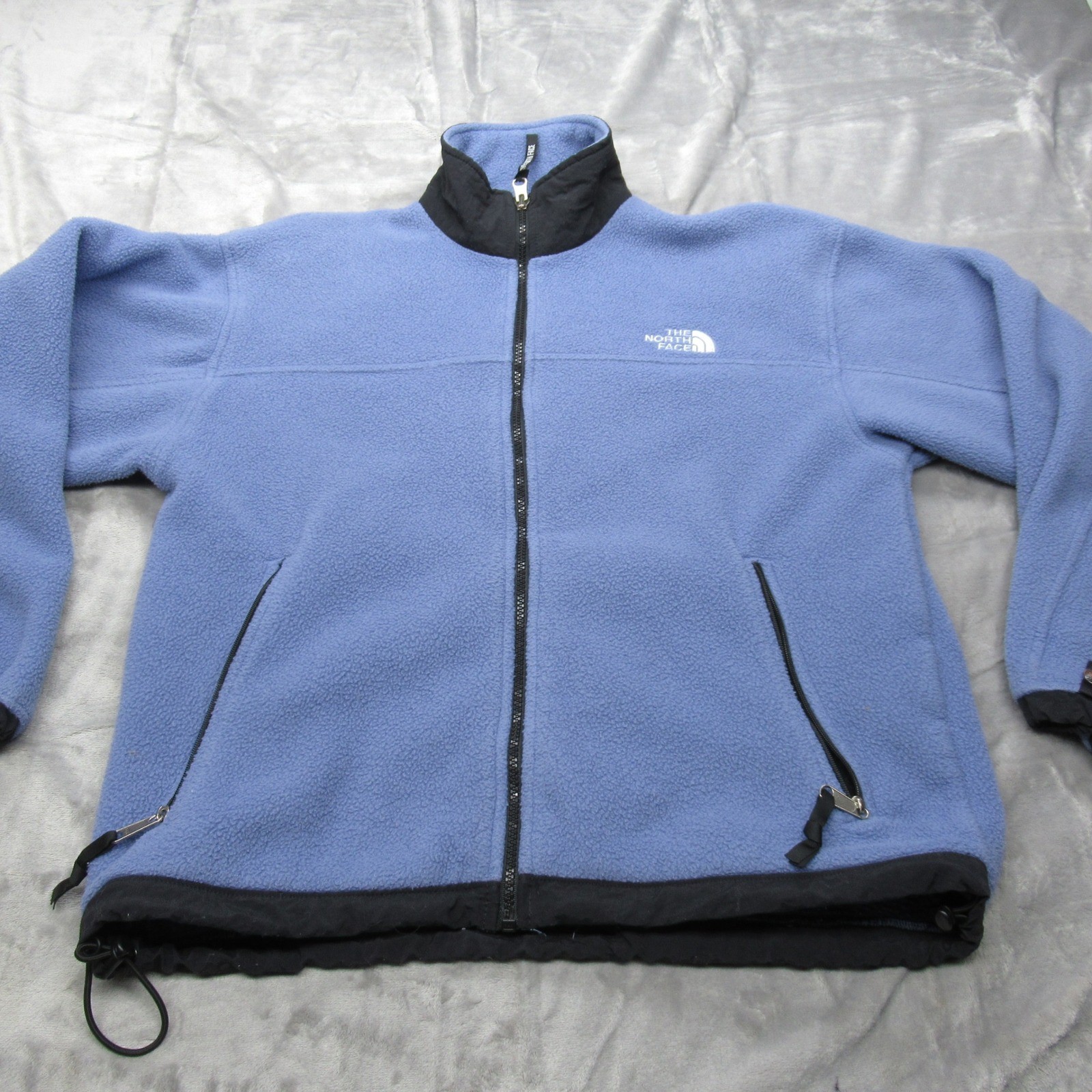 The North Face Jacket Women Medium Blue Pockets Fleece Full Zip Outdoor VTG USA