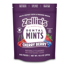 Zellie'S | 100% Xylitol Cherry Berry Breath Mints | No Aspartame, Gluten Free, V