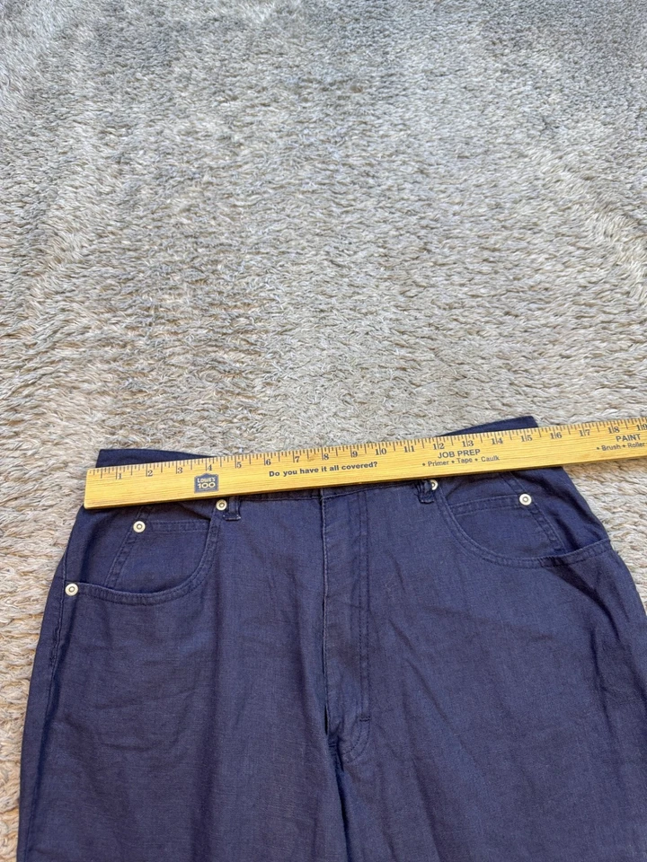 Pantalones chinos Gloria Vanderbilt Jeans para mujer 14 azul marino mezcla de lino calce cónico Foto 4 de 4