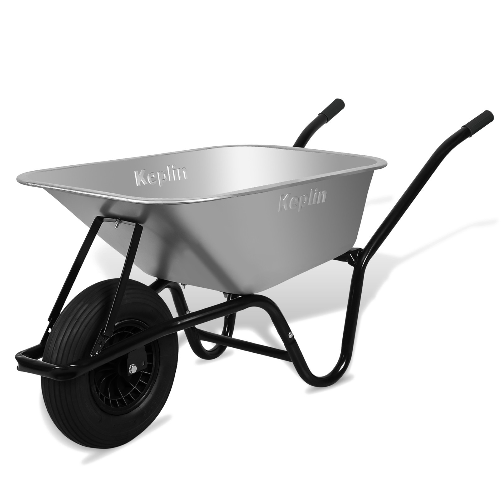 Keplin Garden Wheelbarrow with Single Wheel Pneumatic Tyre 85L 150kg Capacity