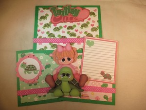 TURTLEY CUTE  3D PAPER PIECING  SCRAPBOOK PAGE MAT SET