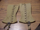 Vintage WWI WWII Military Canvas Boot Gators Covers