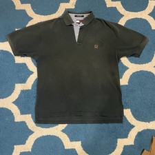 Vintage 90s Tommy Hilfiger Crest Polo Shirt Mens Large Green Lion Logo Saipan