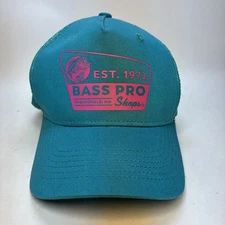 Bass Pro Shops Trucker Retro Hat Teal Mesh Baseball Cap