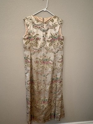 Vintage Porters Couture Silk Beaded Gown- Fits Size 12