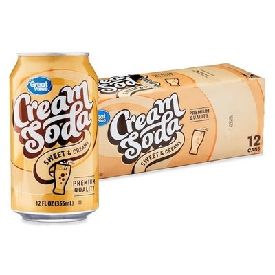 Great Value Cream Soda Sweet & Creamy Soft Drink 12 oz Can Premium Quality