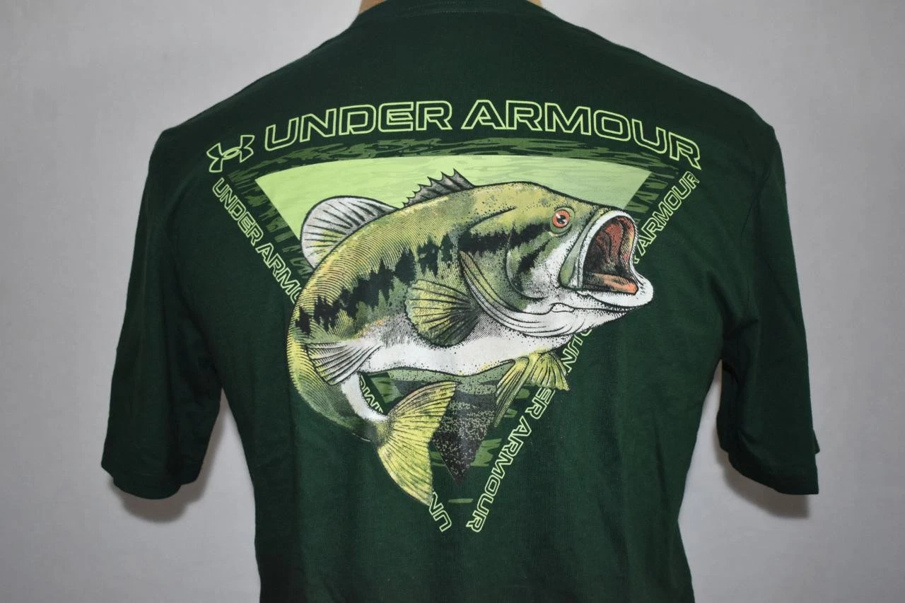 Under Armour Fish Men's T-Shirt Green Bass 6001944 301 NWT