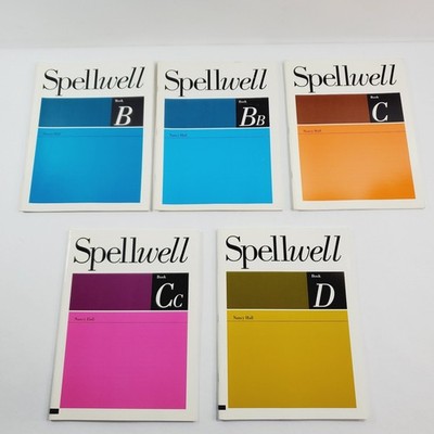 Lot of 5 Spellwell Grade 3 Student Workbooks B, Bb, C, Cc and D by Nancy Hall
