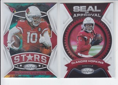 2 - 2021 Certified DEANDRE HOPKINS Stars + Seal of Approval Cardinals